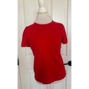 Boden Womans Red Short Sleeve Top Shirt Size 4